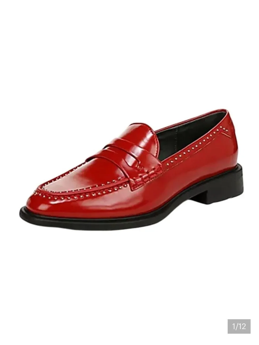 NEW Franco Sarto Eden Studded Penny Loafer Shoes in Red Size 8.5